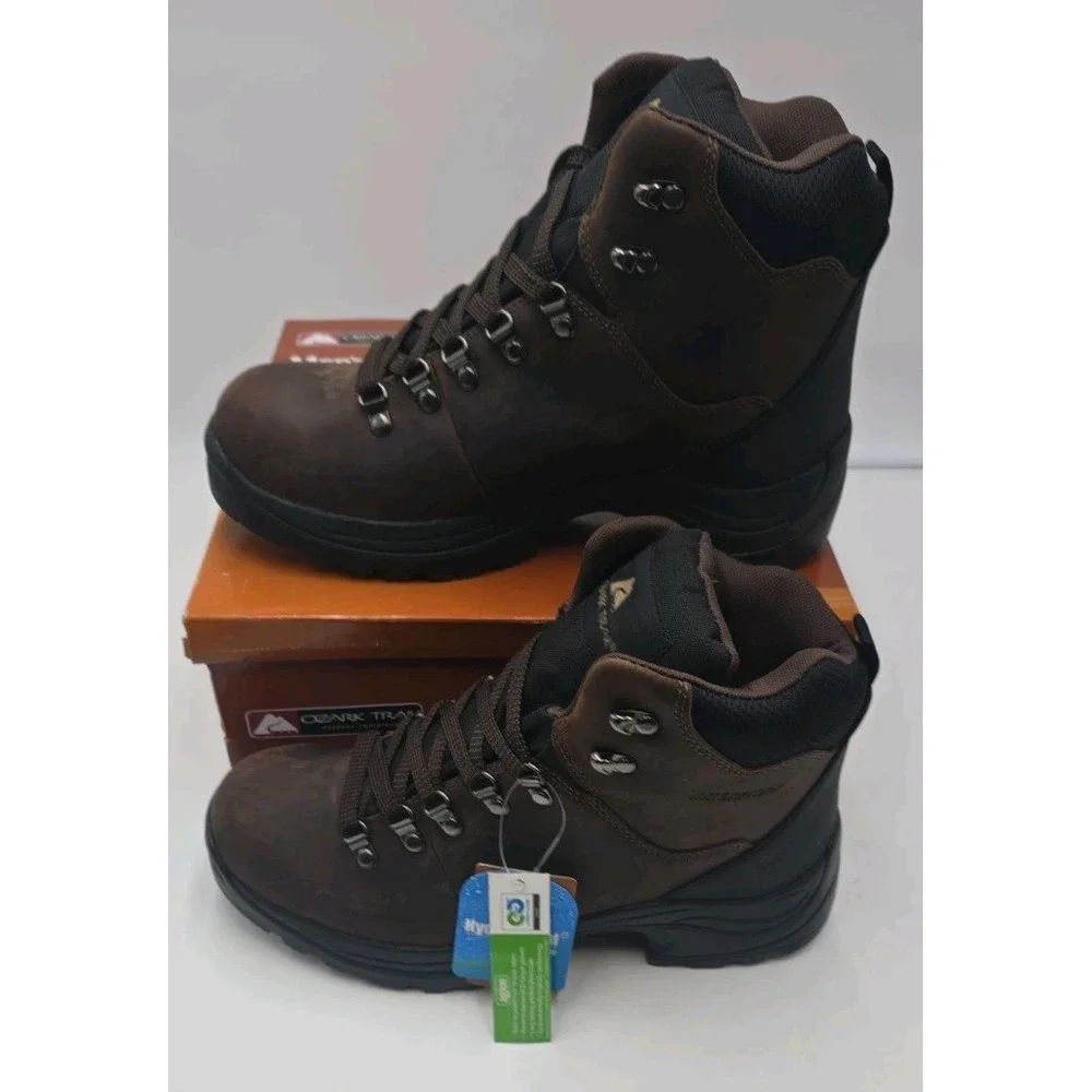 Ozark Trail Bandy II Men's Hiking Boots 10.5 W Dark Brown Leather Waterproof